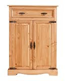 Ambientehome 57012 Vertiko Donez Kiefer massiv antik gewachst T/B/H 35 x 85.5 x 120.5 cm