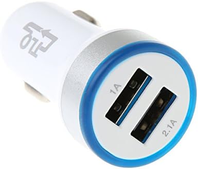 TLQ Dual Usb Car Charger with Safety Active Blue LED Light Around for iPhone/ Samsung/ LG/ Htc Etc Android &amp; Apple Devices (Travel Partner)