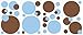 RoomMates Just Dots Blue and Brown Peel and Stick Wall Decals