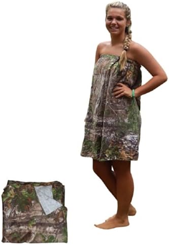 Realtree Spa Wrap + Beach Towel, Mens or Womens Camo Wrap & Towel Set (Ladies S/M (Juniors Sz) Real Tree Xtra L28)