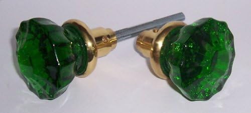 Genuine High Quality Glass, the Color Is Burned Into the Glass (Not Just Coated) the Knob Stem Is Solid Brass, Authentic Hand Forged Reproduction, Manufactured in the Old Fashion Process
