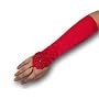 Satin Fingerless Gloves, Gauntlet Style, Beaded, Asst. Colors