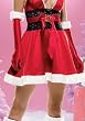 Christmas Santa's Satin Glove With Faux Fur Trim (Red/White-One Size)