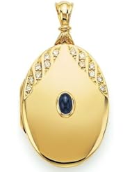 Victor Mayer 18K Gold Diamond Locket With Sapphire 18K Yellow Gold