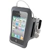 iGadgitz Black & Silver 'Jog Safe' Reflective Neoprene Sports Gym Jogging Armband for Apple iPhone 4 & 4S 16GB, 32GB & 64GB