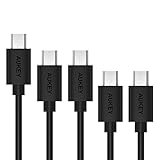 Aukey Micro USBケーブル 充電ケーブル 5本セット 金メッキPIN針　Quick Charge 2.0 超急速充電に対応 (ブラック)CB-D5