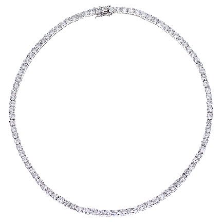 Diamond Tennis Necklaces Julie's 5MM Sterling Silver C.Z. Diamond Tennis Necklace Nice Holiday Gift (Spacial Sale)