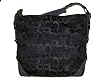 Coach Black Grey Op Art Signature Carly Hobo Handbag 13981