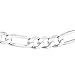 Light Figaro Sterling Silver Necklace 7mm Wide