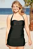 Two Styles! Beach Belle® Punaluu Bandeau Shirred Skirtini - Plus Size Swimsuit Plus Size Swimsuits