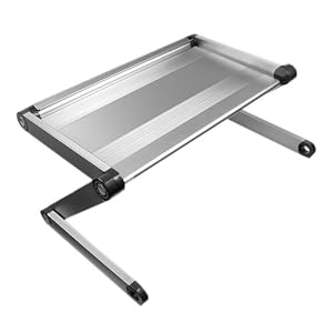 GTMax Durable Silver Aluminium Adjustable Laidback Laptop Notebook Table Stand / Portable Bed Desk for Apple Macbook, Macbook Pro, iMac, Macbook Air, Mac Mini Laptop
