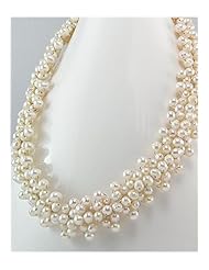 White (Natural) Fresh Water Pearls Necklace In Zinc