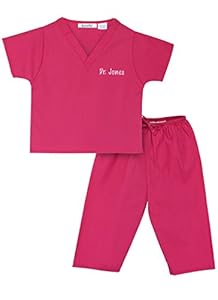 Personalized Scrubs for Children, Size 4T, Hot Pink