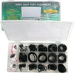 Snap Ring Shop Assortment - 300 Rings in 18 Different Sizes. Product Category: Hardware > Shop Equipment