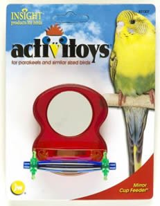 JW Pet Company Insight Mirror Feeder Cup Bird Toy