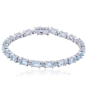 Sterling Silver Blue Topaz Bracelet, 7.25 by Amazon.com Collection