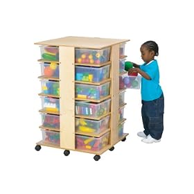 Jonti-Craft 03640JC 24 Cubbie Storage Tower with Clear Tubs