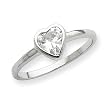 Sterling Silver Solitaire Heart CZ Ring
