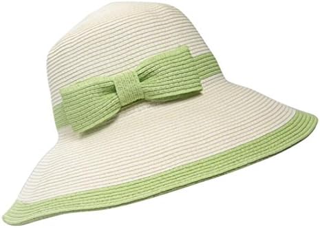 Doncielo Womens Straw Sun Hat UPF 50+ Wide Brim Floppy Hat Summer Beach Cap (D)