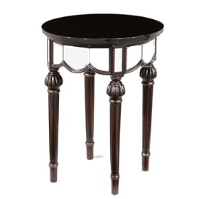 Regal Elegance Mirrored Side End Table Plant Stand by visiondecor Furniture