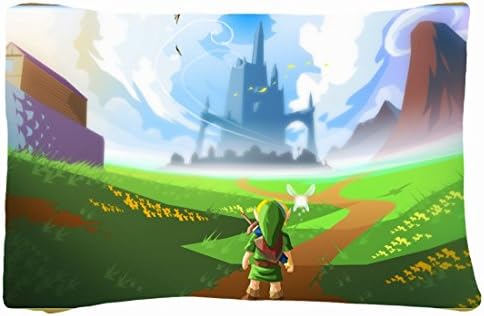 Queen Size Microfiber Peach Decorative PillowCase -Nature Fields link the legend of zelda Nature Fields