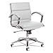 Alera ALENR4706 Neratoli Low-Back Slim Profile Chair, White Faux Leather, Chrome Frame