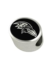 Baltimore Ravens NFL Jewelry and Bead Fits Most European Style Bracelets. High Quality Bead in Stock for Immediate Shipping