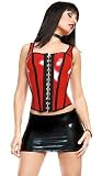 HOT! Red/Black Rubber Look Corset!
