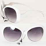 HOTLOVE Luxury Quality Sunglasses UV400 Lens Technology - Gaga Style Celebrity Sunglasses P1866 White , Light Weight frame - Trendy Fashion Everyday Apparel for Women & Men