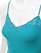 RT1004 Pack Ladies Adjustable Spaghetti Strap Lace Tunic Camisole 2Pack-WHT/Teal S