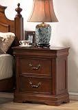 Nightstand with Louis Philippe Style in Rich Caramel Finish