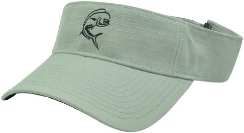 Fish Bass Fishing Outdoor Hunting Camping Adjustable Velcro Grey Visor Hat Cap