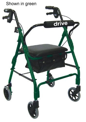 Rollator 4-Wheel with Padded Seat & Basket Red (LBPSRD)