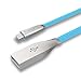 iPhone Cable , IMKEY® Apple MFi Certified 6.5 Feet Tangle-Free Zinc-Alloy Lightning to USB Cable for iPhone 6S / 6 Plus, iPhone SE, iPhone 5S 5C 5, iPad, iPod - (Blue)