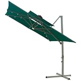 10 &acute; Solar Square Double Top Offset Umbrella - Hunter Green - B000ZJXHK6