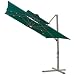 Outdoor Living : 10' Solar Square Double Top Offset Umbrella - Hunter Green