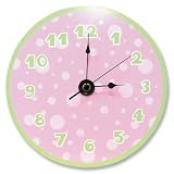 PINK/SAGE CLOCK PINK DOT, SAGE NUMBERS & BORDER