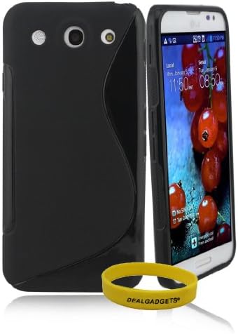 Dealgadgets S line Ultra Durable Flexible TPU Case for LG Optimus G Pro (2013 Release with 5.5 Inch Display) with Free Wristband from Dealgadgets (Black)