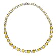 Canary & Simulated Diamonds Tennis Necklace Gift For Her (Nice Valentine's Day Gift Special Sale)
