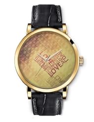 SPRAWL Aanalog Fashion Series Gold Ladies Watches of Genuine Black Leather Strap,Unique Wrist Watch for Women Girls Designed with frightened face