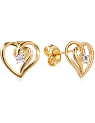 DiAura Sterling Silver Diamond-Accent Heart Earrings