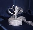 Sheer Organza Ribbon Mono Edge - 5/8" - 25 Yards (75 FT) - Silver