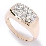 14K White / Yellow Gold Moissanite Pave Men's Ring
