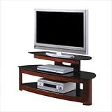 OSP 49" Wood and Glass TV Stand in Dark Cherry Finish