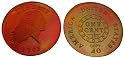 1793 Flowing Hair Chain Large Cent Rainbow Toned Replica Coin
