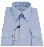 Mens Modena Solid Light Blue Barrel Cuff Dress Shirt - Size 18.5 34/35