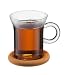 Shin Bistro Set of 2 Tea Cups with Cork Coasters By Bodum