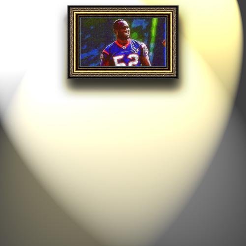 Completely Handpainted American Football Sport Painting, Custom Order FL4186, Oil on Canvas, with Option to Paint Jerry, Brett & Co. from Any Other Favorite Photograph or Picture, Unframed, Size 16'' x 28
