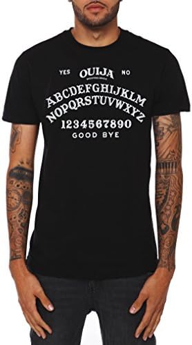 Men's Ouija Board Supernatural Print Black T-Shirt (Medium)