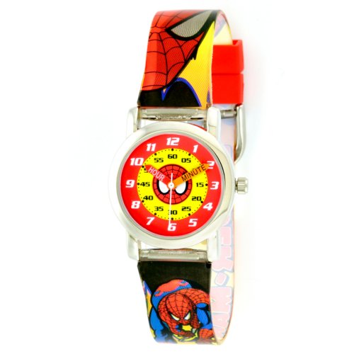 Marvel Comics Kids' SPM009T Spiderman Time Teacher Gift Tin Watch